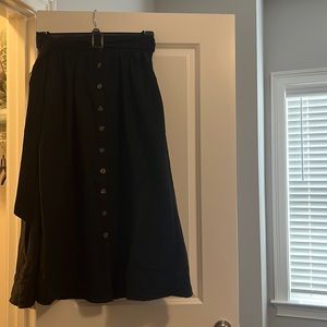 Black button down skirt: Mid calf: new with tags